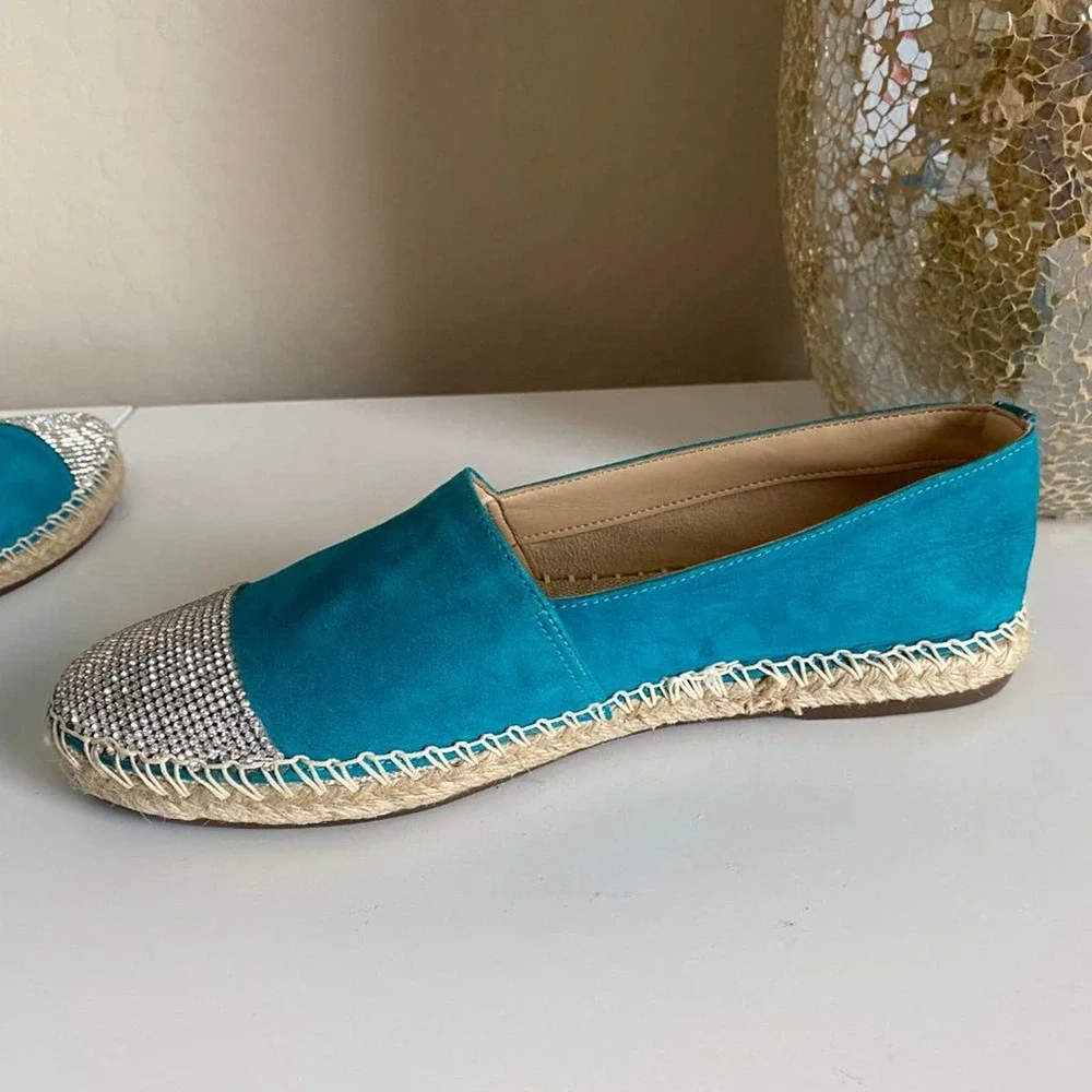 Schutz‎ Cherie Embellished Cap Toe Espadrille Flats